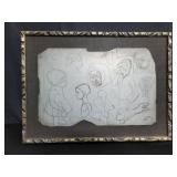 Framed collage on aluminum