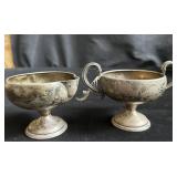Pair of weighted sterling silver cream & sugar