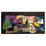 Group of scarves, some silk