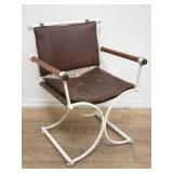 Cleo Baldon-style faux leather, metal and wood