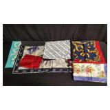 Group of designer silk scarves