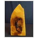 Burl wood table clock