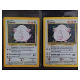Pair of Holographic Base set Chansey Pokemon