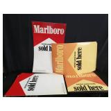 Group of vintage Marlboro plastic signs, as is