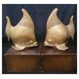 Vintage spelter fish bookends