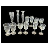Lot of vintage etched glasses