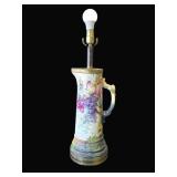 VTG Limoges-style ceramic, brass trimmed lamp