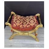 Vintage French-style wood footrest