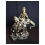 Vintage brass Samantabhadra sculpture