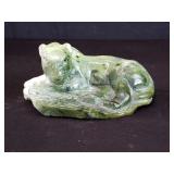 Jacob Zivana vintage caved jade panther figure