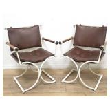 Pair of Cleo Baldon-style faux leather, metal and