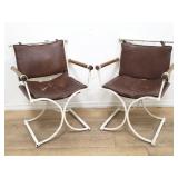 Pair of Cleo Baldon-style faux leather, metal