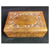 Vintage Indian hand-carved trinket box