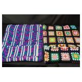 Pair of vintage afghan blankets