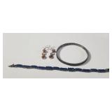 Sterling silver bracelets and pair of earrings
