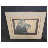 Pencil signed Aldo Luongo "Brothers" lithograph