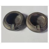 Pair of vintage etched copper ashtrays
