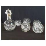 Vintage hand blown decanter and hand blown