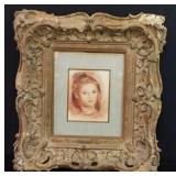 Pastel painting copy of Renoir portrait of a girl