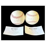 Roy White & Mickey Rivers autographed baseballs