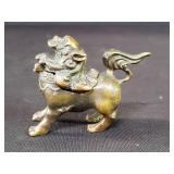 Vintage bronze foo dog incense burner