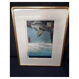 Japanese woodblock print "Hiroshige Hawk