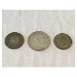 3 vintage silver coins