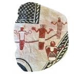 Signed Native American pictograph wall art