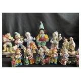 Lot of vintage composite clown figurines &
