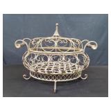 Vintage wrought iron fruit basket