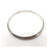 Vintage etched sterling silver bangle bracelet