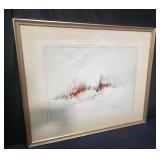 Signed Nadine D. Vartanian mixed media painting