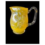 Vintage hand blown art glass pitcher