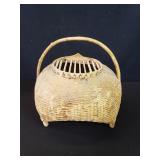 Antique hand woven snake basket