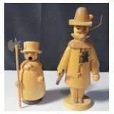 2 vintage German wooden incense smokers