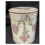 Vintage hand-painted porcelain for al lidded jar