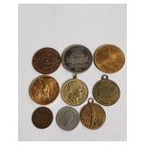 Group of vintage medals and coins