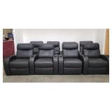 8-piece faux leather home theater recliner seats