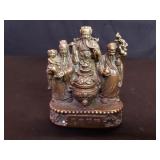 Vintage Chinese Fu Lu Shou brass sculpture