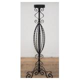 Wrought iron floor candle holder