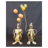 Pair of Ron Lee style brass clown figures