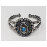 Sterling silver cuff bracelet with magnetic