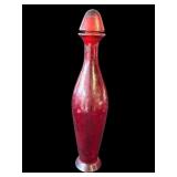 Vintage red glass decanter