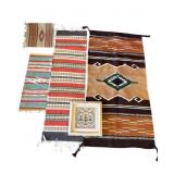 Lot of vintage Navajo-style rugs & place mats
