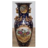 Large Asian hand painted porcelain vase