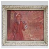 Vintage signed oil painting on board