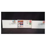 3 vintage envelopes with stamps