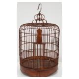 Vintage Asian bamboo and wood bird cage