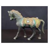 Aluminum,  brass and copper horse figure with