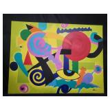 Signed Hugo Ruggiero abstract oil painting